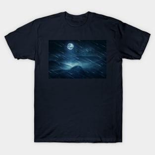 misty valley at night T-Shirt